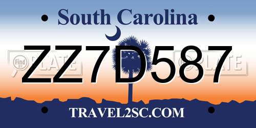ZZ7D587 South Carolina License Plate
