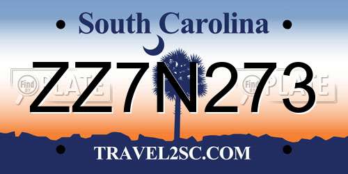 ZZ7N273 South Carolina License Plate