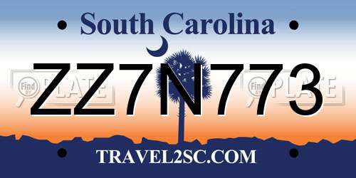 ZZ7N773 South Carolina License Plate