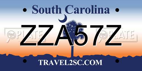 ZZA57Z South Carolina License Plate