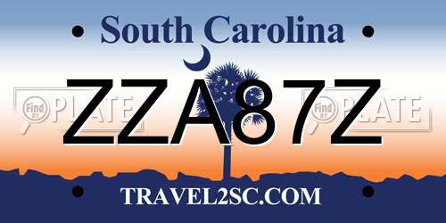 ZZA87Z South Carolina License Plate