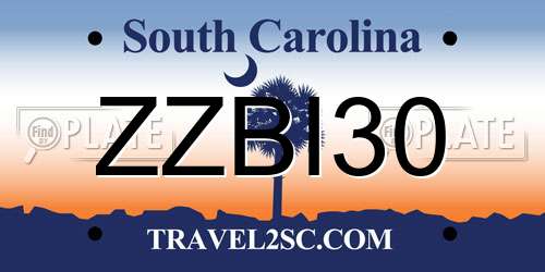 ZZBI30 South Carolina License Plate