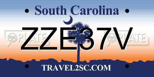 ZZE37V South Carolina License Plate