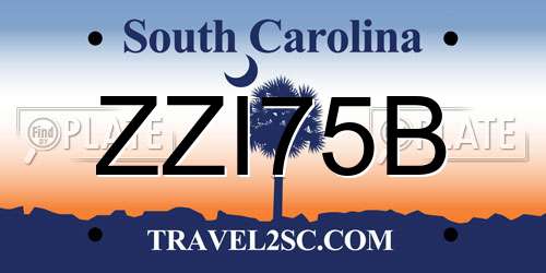ZZI75B South Carolina License Plate