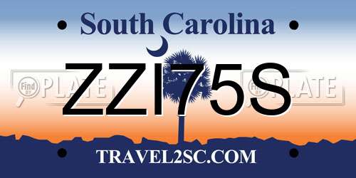 ZZI75S South Carolina License Plate
