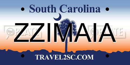ZZIMAIA South Carolina License Plate