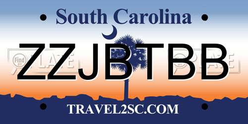 ZZJBTBB South Carolina License Plate