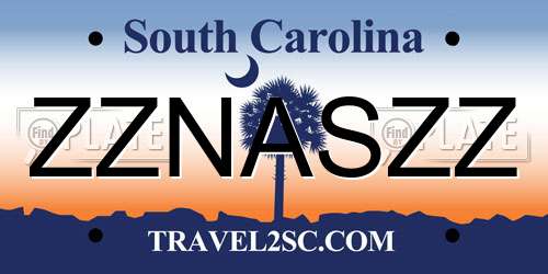 ZZNASZZ South Carolina License Plate
