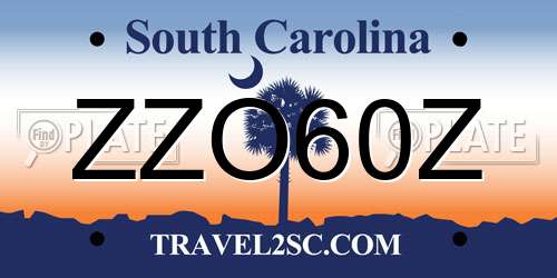 ZZO60Z South Carolina License Plate
