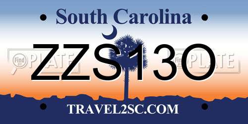 ZZS13O South Carolina License Plate
