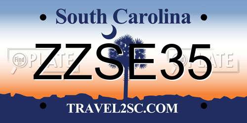 ZZSE35 South Carolina License Plate
