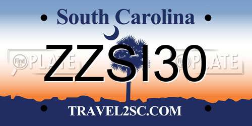ZZSI30 South Carolina License Plate