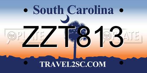 ZZT813 South Carolina License Plate