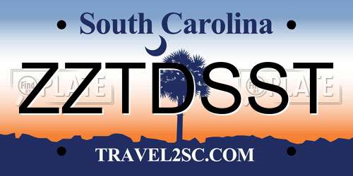ZZTDSST South Carolina License Plate