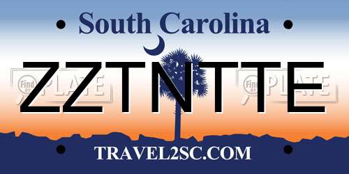 ZZTNTTE South Carolina License Plate