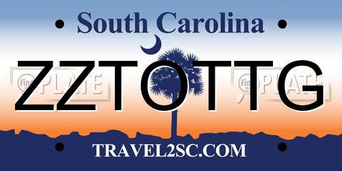 ZZTOTTG South Carolina License Plate