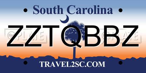 ZZTQBBZ South Carolina License Plate