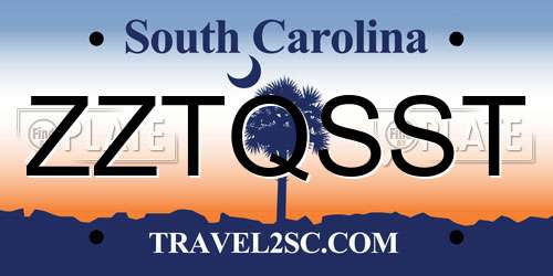 ZZTQSST South Carolina License Plate