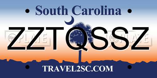 ZZTQSSZ South Carolina License Plate