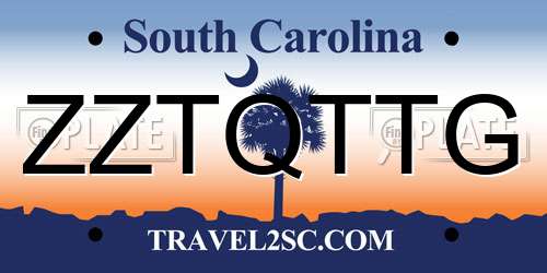 ZZTQTTG South Carolina License Plate