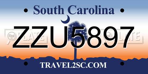 ZZU5897 South Carolina License Plate