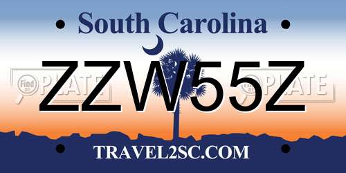 ZZW55Z South Carolina License Plate