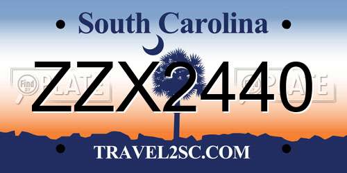 ZZX2440 South Carolina License Plate