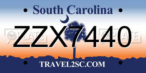 ZZX7440 South Carolina License Plate