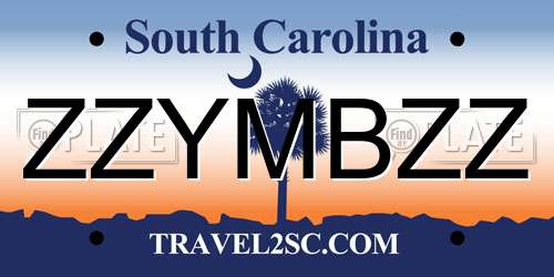 ZZYMBZZ South Carolina License Plate