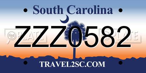 ZZZ0582 South Carolina License Plate