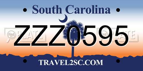 ZZZ0595 South Carolina License Plate