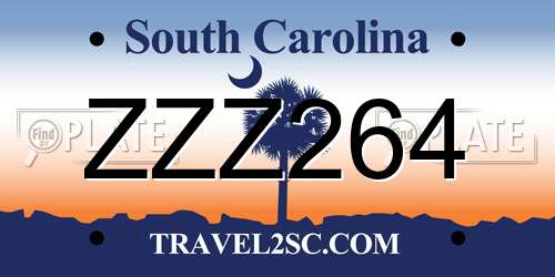 ZZZ264 South Carolina License Plate