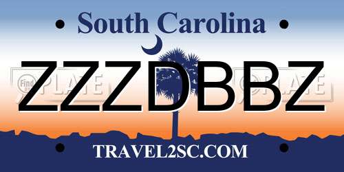 ZZZDBBZ South Carolina License Plate
