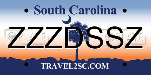 ZZZDSSZ South Carolina License Plate