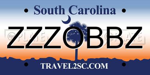 ZZZOBBZ South Carolina License Plate