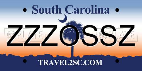 ZZZOSSZ South Carolina License Plate