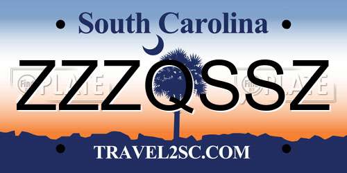 ZZZQSSZ South Carolina License Plate