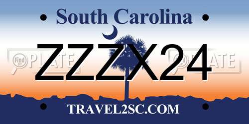 ZZZX24 South Carolina License Plate