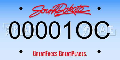 00001OC South Dakota License Plate