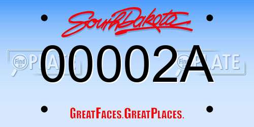 00002A South Dakota License Plate