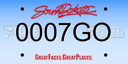 0007GO South Dakota License Plate