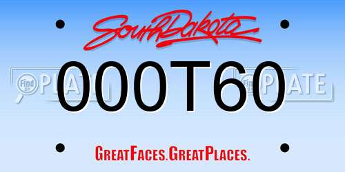 000T60 South Dakota License Plate