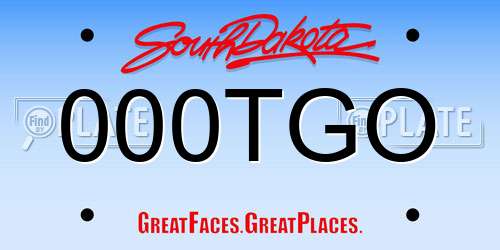 000TGO South Dakota License Plate