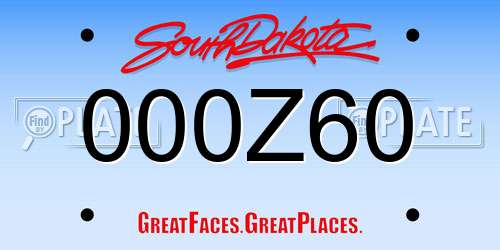 000Z60 South Dakota License Plate