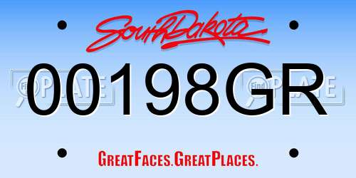 00198GR South Dakota License Plate