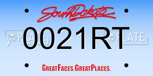 0021RT South Dakota License Plate