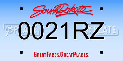 0021RZ South Dakota License Plate