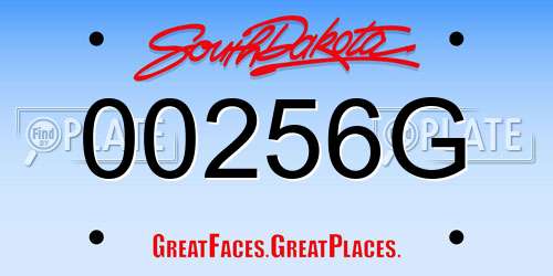 00256G South Dakota License Plate