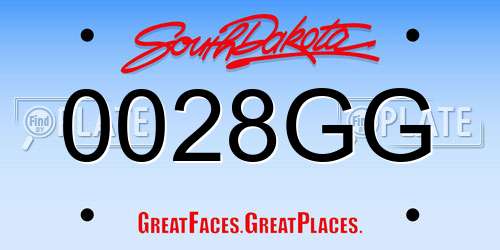 0028GG South Dakota License Plate
