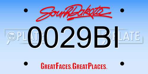0029BI South Dakota License Plate